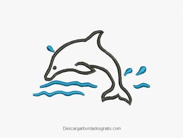 Descargar diseño bordado delfín gratis