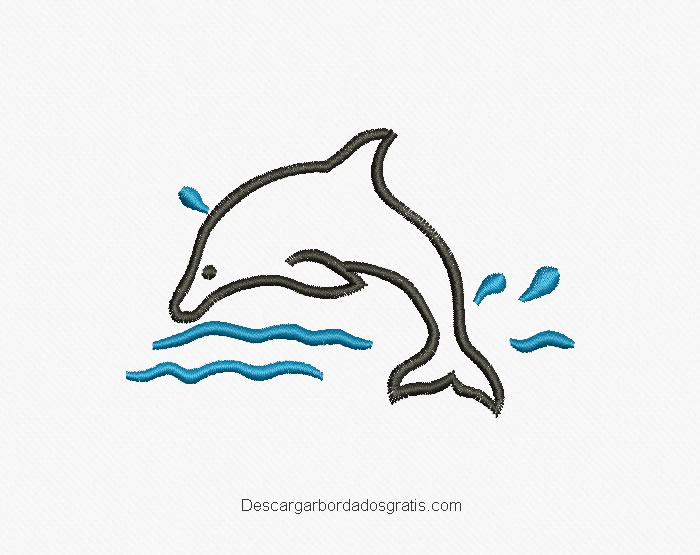 Descargar diseño bordado delfín gratis