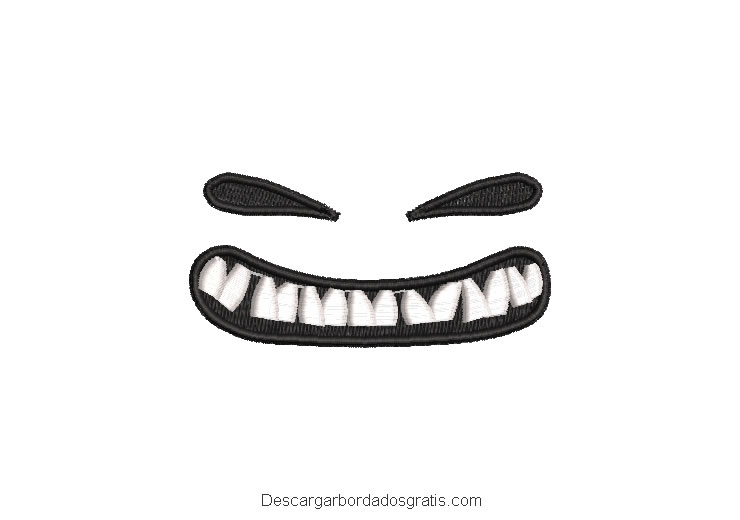Diseño bordado calabaza con dientes gratis