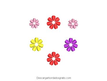 Diseño bordado de flores de colores gratis
