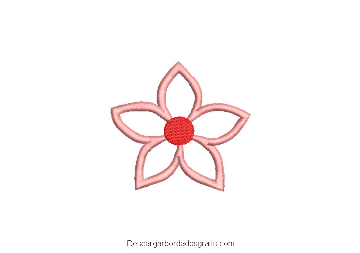 Diseño bordado de flores rosa gratis