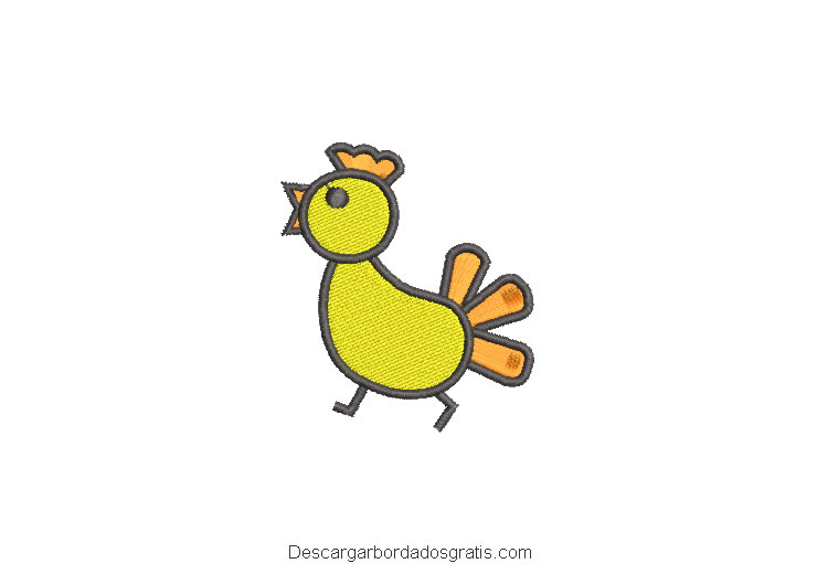 Diseño bordado de pollo para máquina gratis