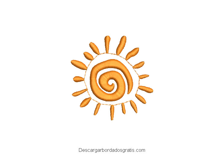 Diseño bordado de sol para máquina gratis