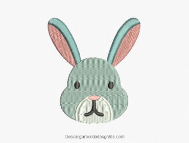 Diseño bordado rostro de conejo gratis