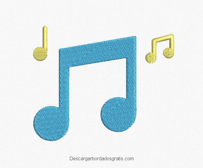 Diseño bordado símbolos de música